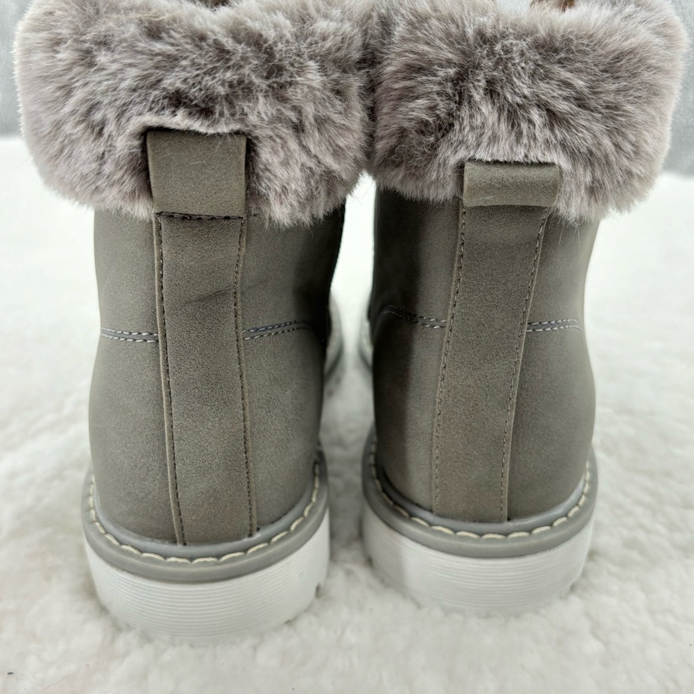 Dolce Vita Girl’s Grey Size 13 Emerald Boots with Faix Fur Trim Combat Boots - Picture 6 of 13